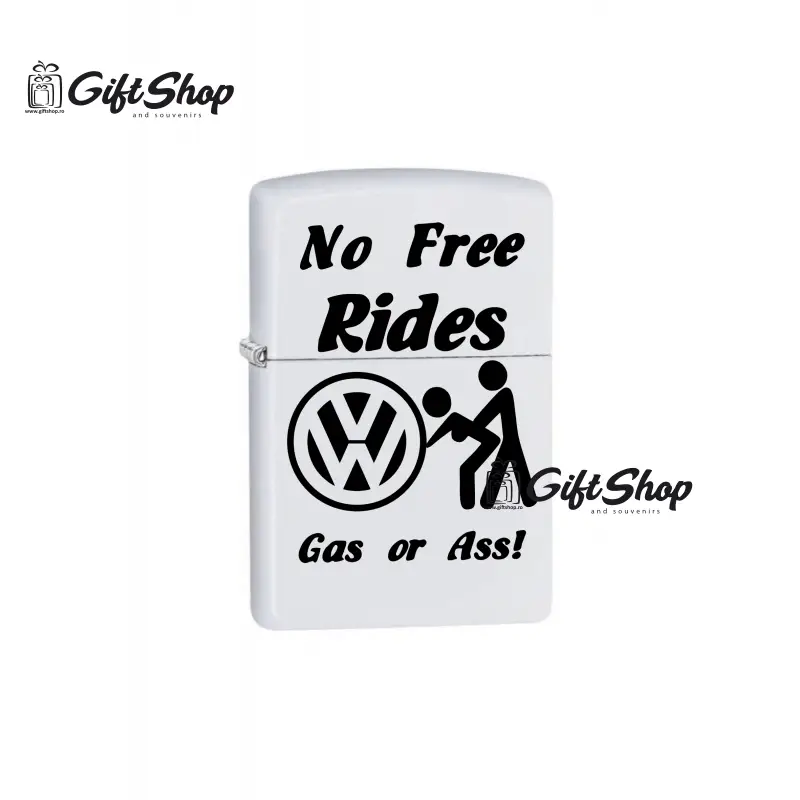 No free rides volkswagen, bricheta metalica gravata laser cu mesajv